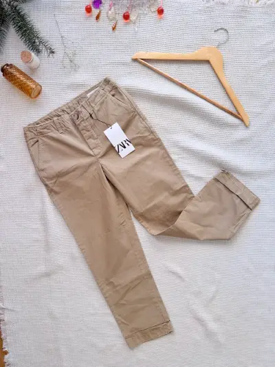 Pantalones beige Zara para hombre 32 - miniatura 1
