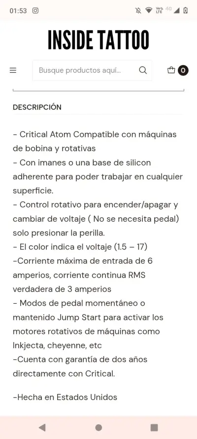Control de voltaje Critical Atom para tatuajes - miniatura 1