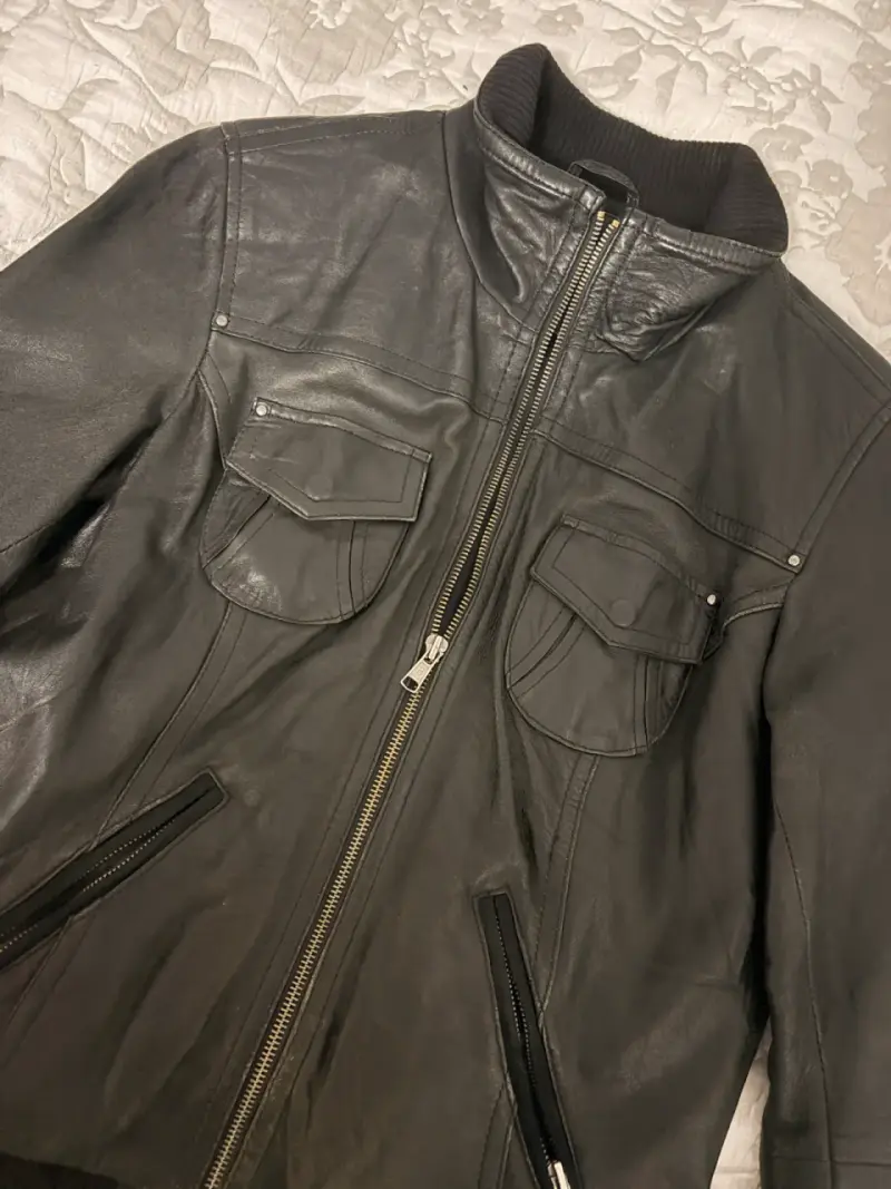 Chaqueta de cuero negra para mujer - 2