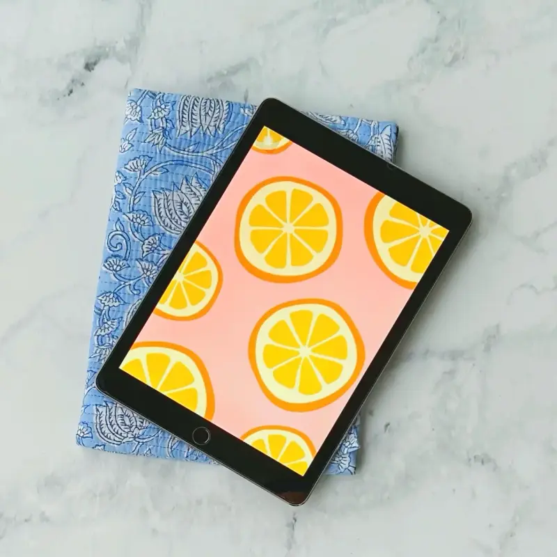 Funda de tela celeste con diseño floral - 3
