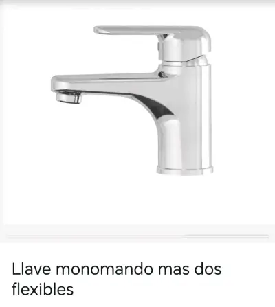 Llave monomando cromada con flexibles - miniatura 1