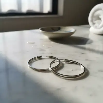 Aros de plata grandes estilo minimalista - miniatura 2
