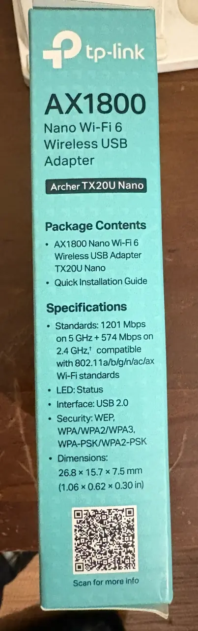 Adaptador USB Wi-Fi 6 TP-Link AX1800 - 4