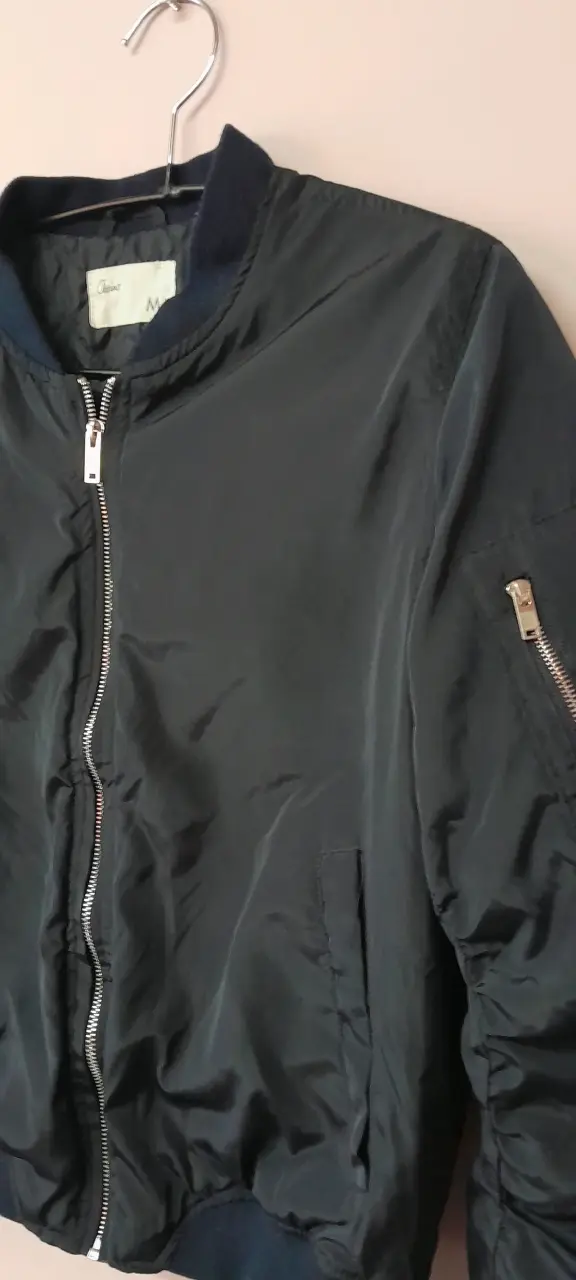 Chaqueta bomber azul marino para mujer talla M - 2