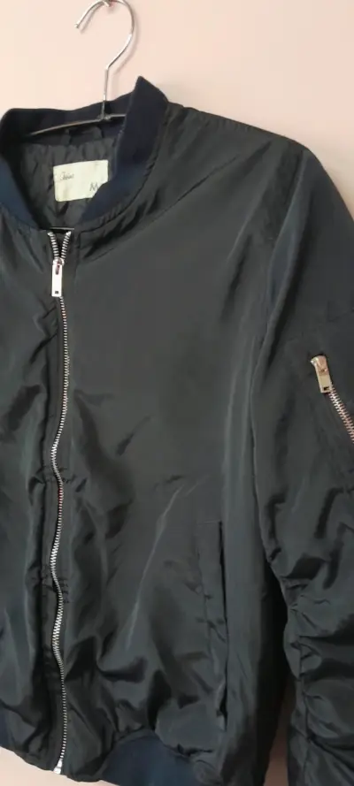 Chaqueta bomber azul marino para mujer talla M - miniatura 2