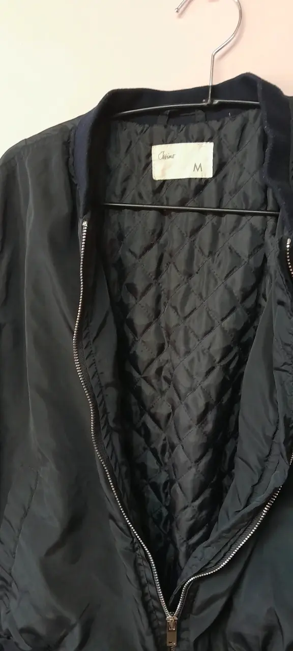 Chaqueta bomber azul marino para mujer talla M - 3