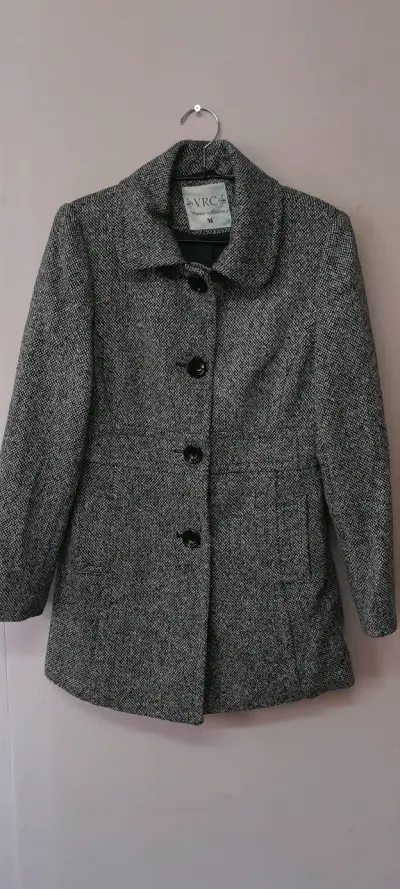 Abrigo gris de lana VRC para mujer - miniatura 1