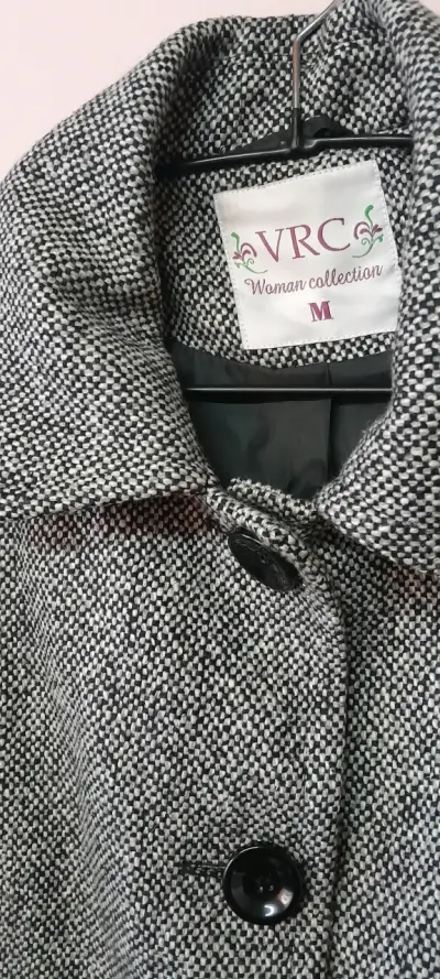 Abrigo gris de lana VRC para mujer - miniatura 2