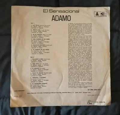 Vinilo El Sensacional Adamo LP - miniatura 2