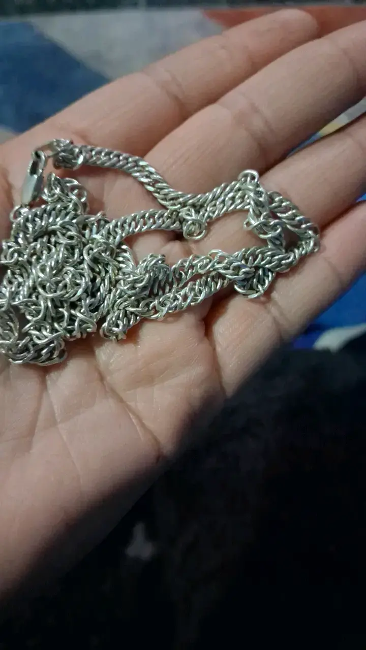 Cadena de plata estilo cubano - 2