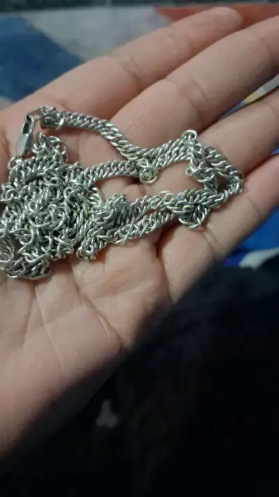 Cadena de plata estilo cubano - miniatura 2