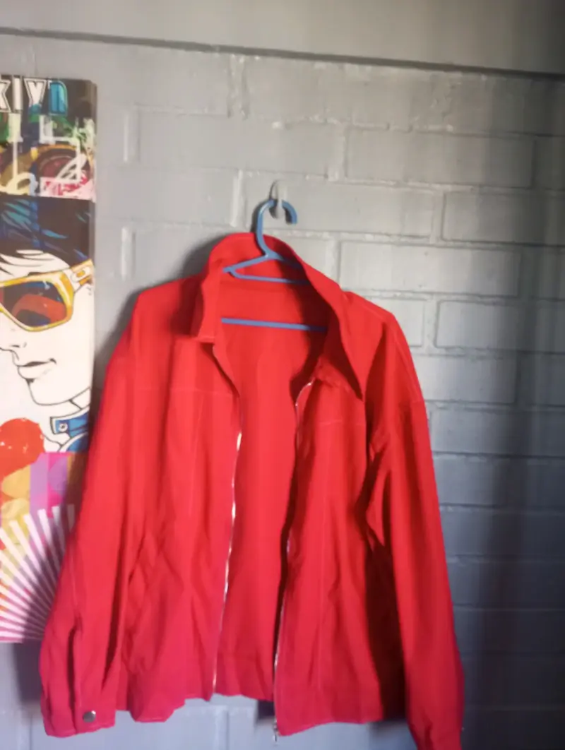 Chaqueta roja con cierre para mujer - 4