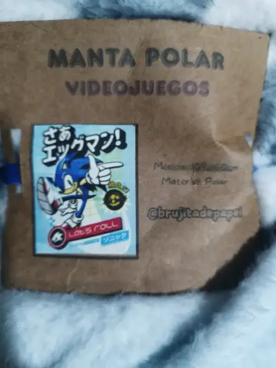 Manta de Sonic azul con diseño retro 109x160cm - miniatura 3