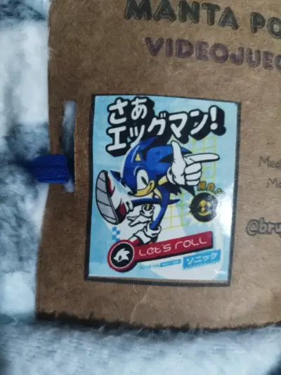 Manta de Sonic azul con diseño retro 109x160cm - miniatura 4