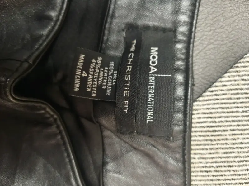 Pantalones de 100%cuero negro para mujer - 4