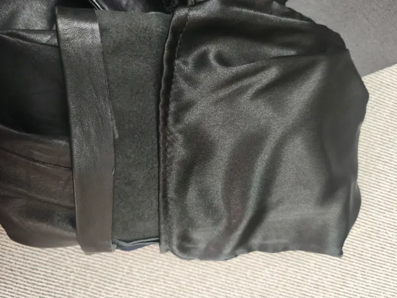 Pantalones de 100%cuero negro para mujer - 5