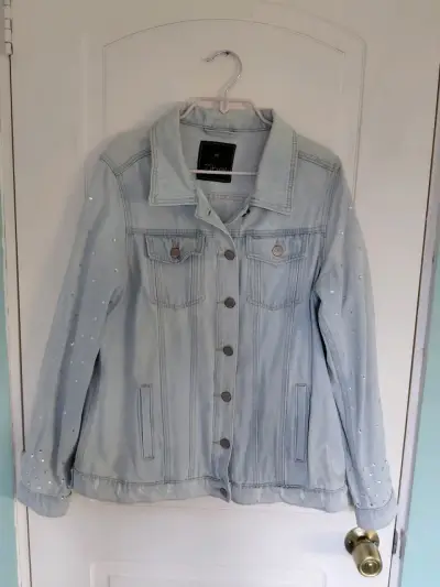 Chaqueta de mezclilla con perlas Zibel - miniatura 1