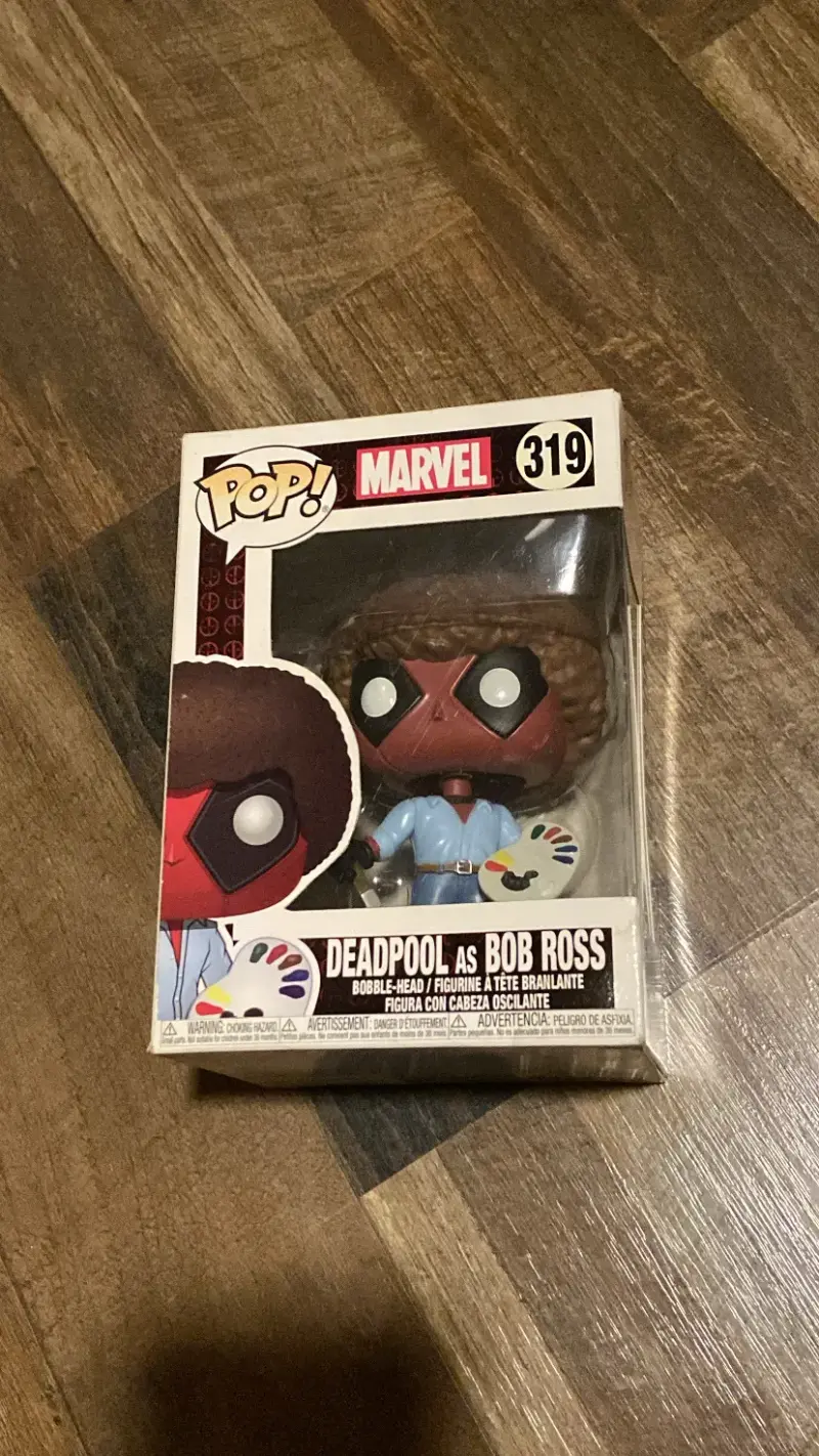 Funko Pop Deadpool como Bob Ross