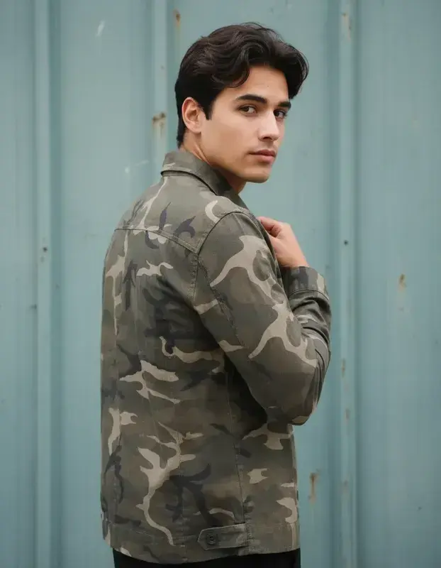 Camisa militar camuflada para hombre - 3
