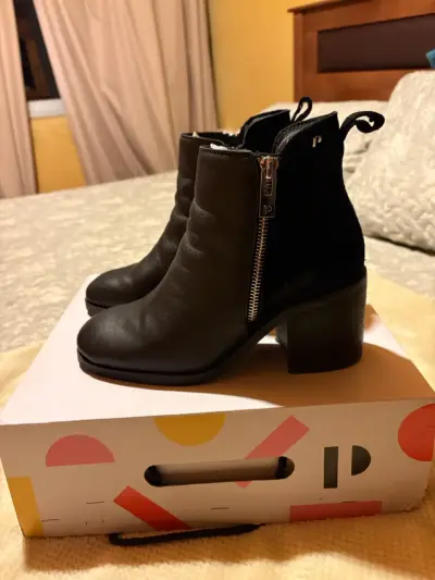 Botines negros de cuero Pollini - miniatura 4