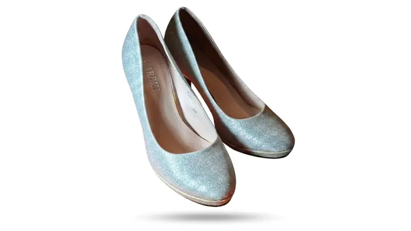 Zapatos de tacón alto plateados brillantes - 2