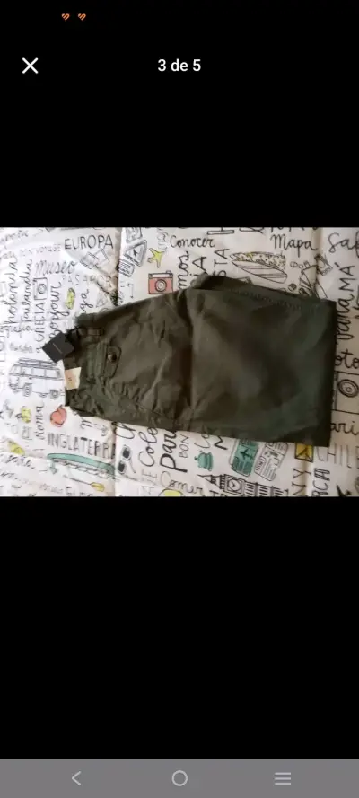 Pantalones verdes de algodón para hombre - miniatura 2