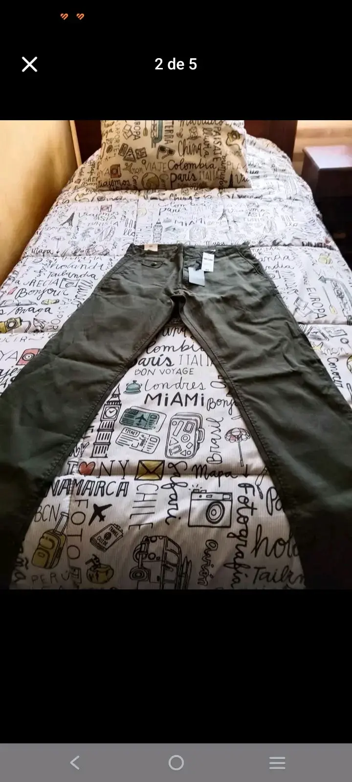 Pantalones verdes de algodón para hombre - 3