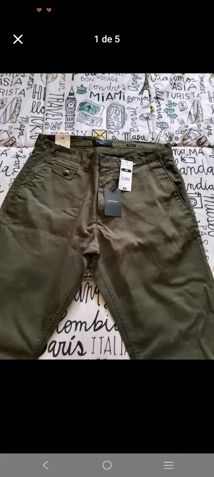 Pantalones verdes de algodón para hombre - 4