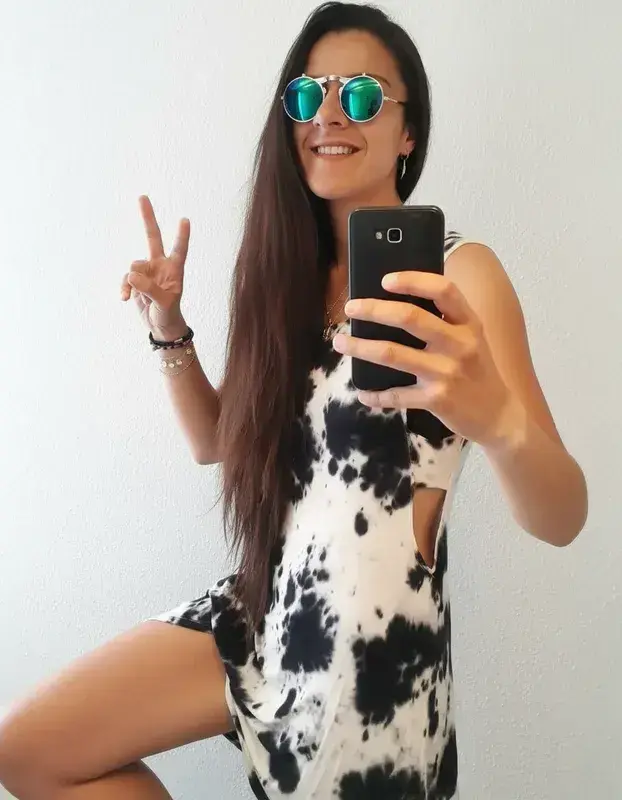 Vestido tie-dye blanco y negro casual - 2