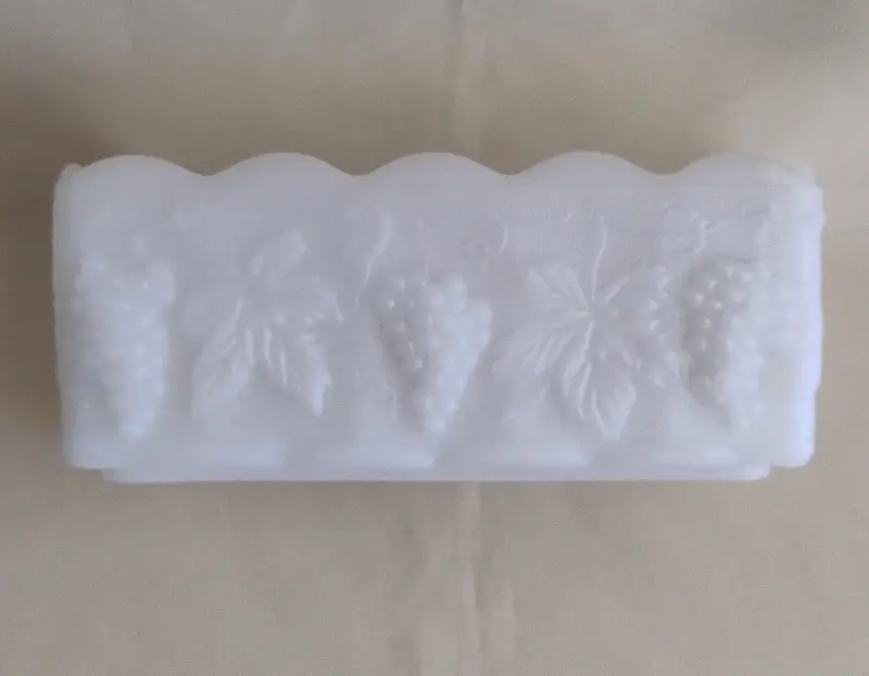 Macetero de cerámica blanco con diseño de uvas - 3