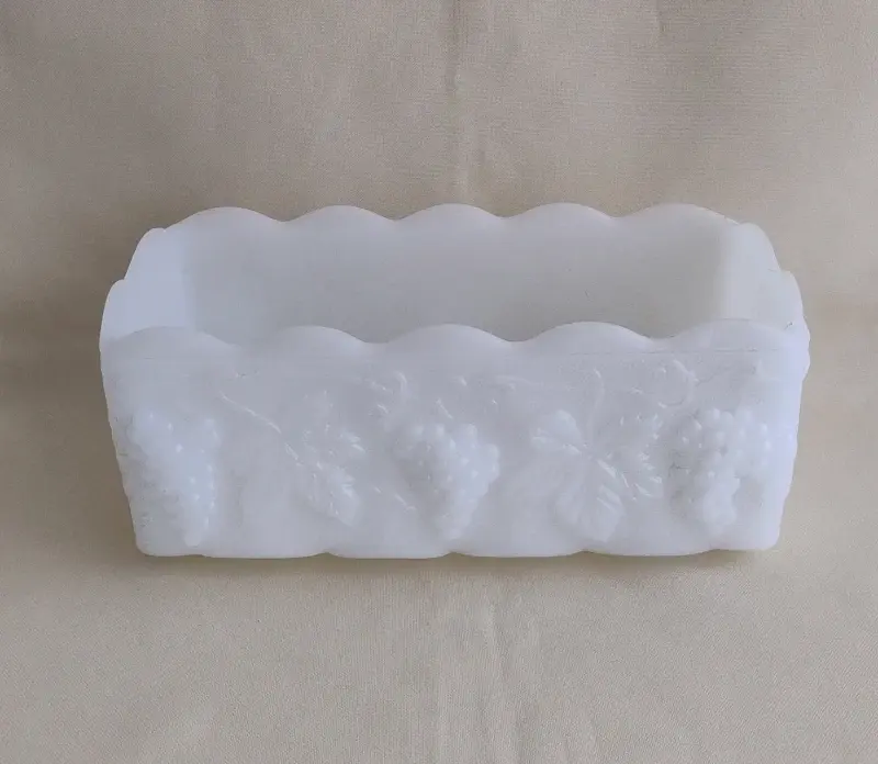 Macetero de cerámica blanco con diseño de uvas - 6