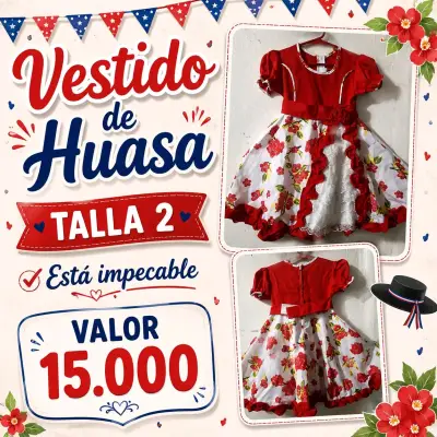 Vestido de huasa talla 2 impecable - miniatura 1