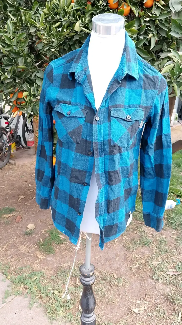 Camisa de franela a cuadros multicolor - 2