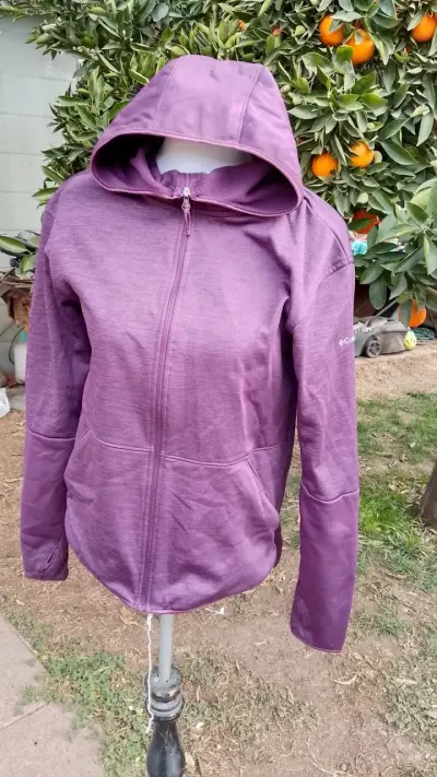 Chaqueta morada Columbia con capucha - miniatura 1