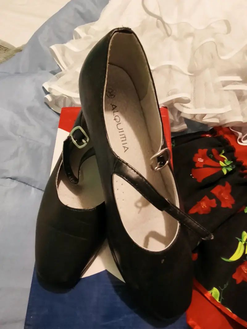 Vestido de baile folclórico chileno con zapatos - 5