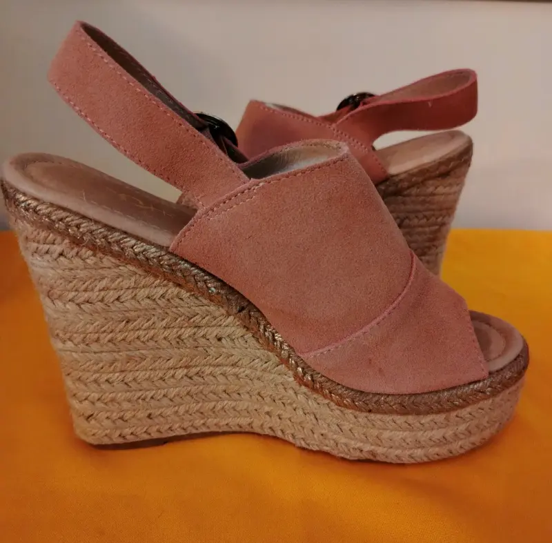 Sandalias de cuña rosa marca exotica - 3