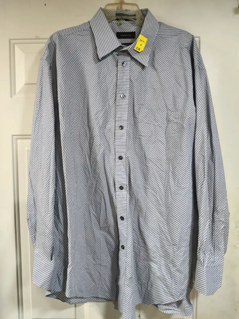 Camisa a rayas Claiborne para hombre