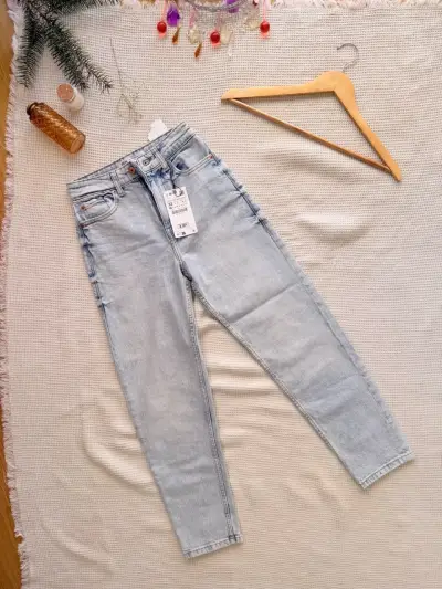 Jeans celestes de mezclilla para mujer 32-34 - miniatura 1
