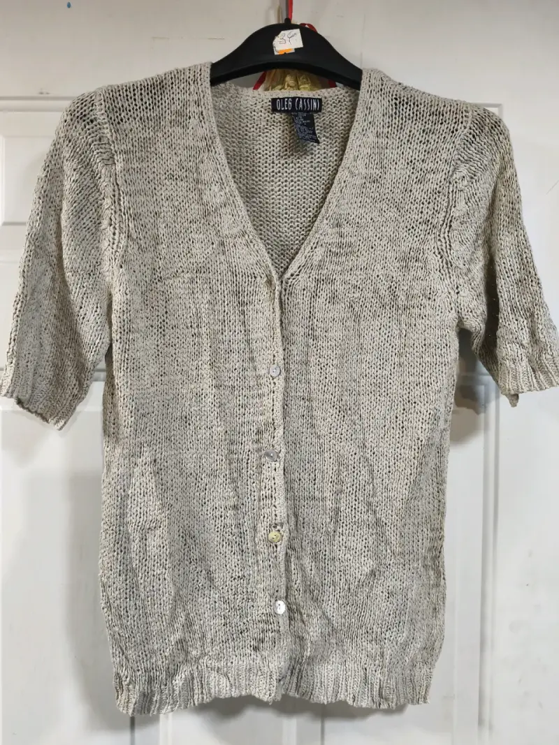 Cárdigan beige Oleg Cassini de punto