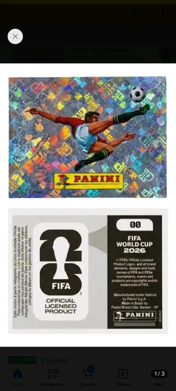 Lámina 00 Panini Mundial FIFA 2026