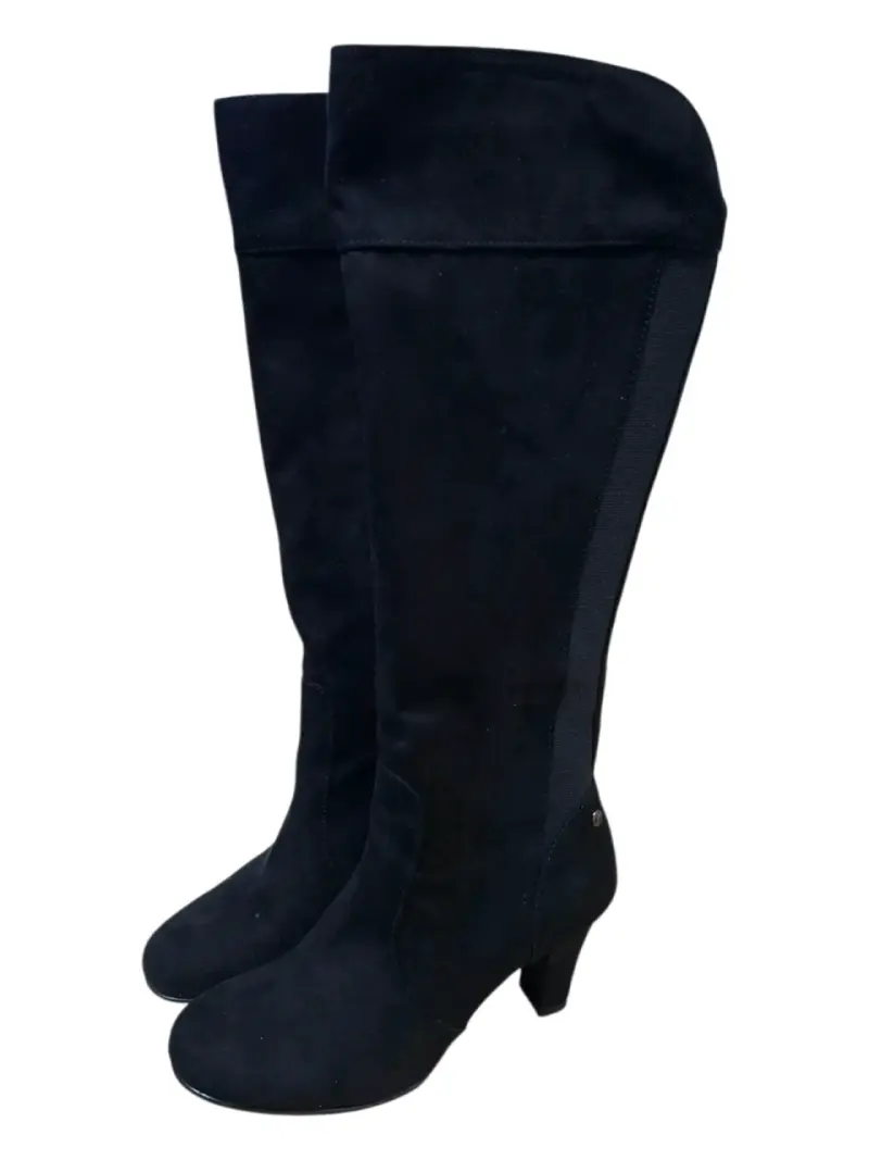 Botas negras de gamuza para mujer - 2