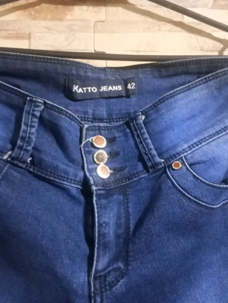 Jeans ajustados azul oscuro para mujer - 4