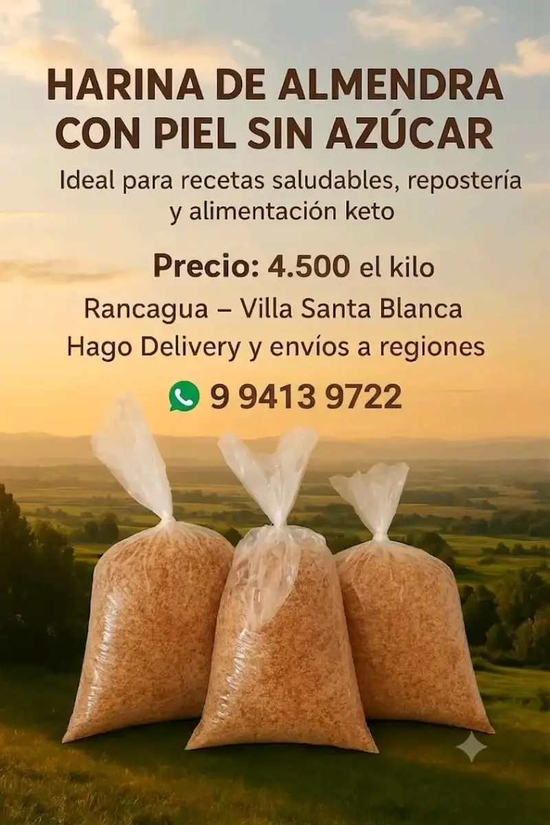 Harina de almendra con piel sin azúcar
