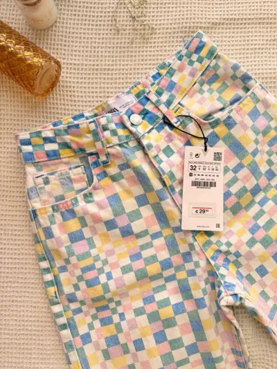 Pantalones Zara  estampados a cuadros coloridos 32 - miniatura 2