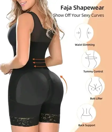 Faja moldeadora negra con encaje - 2
