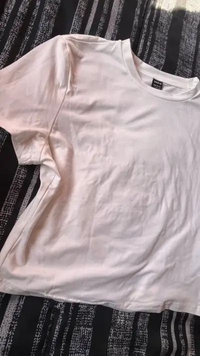 Polera blanca básica de algodón - miniatura 3