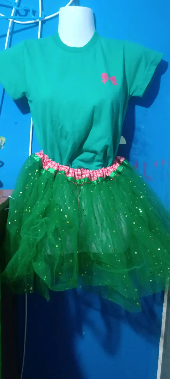 Disfras de duende verde y rojo para niña - 4