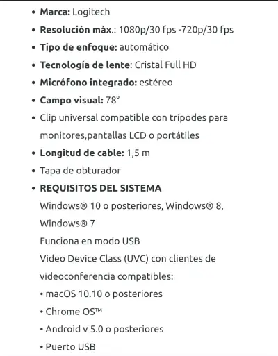 Cámara web Logitech HD 1080p con micrófono - miniatura 3