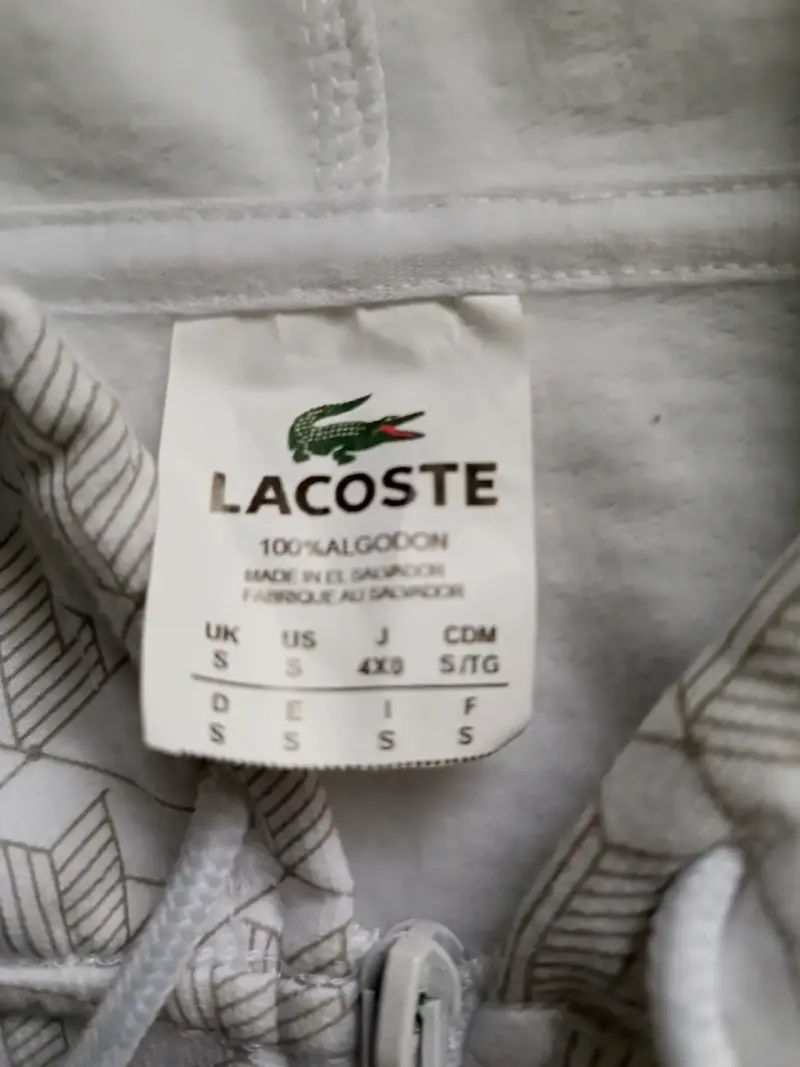 Polerón con capucha Lacoste blanco estampado - 2