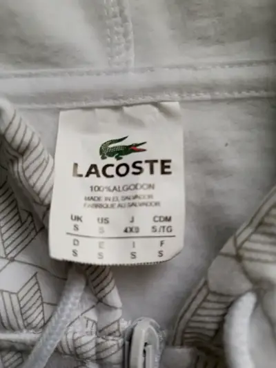 Polerón con capucha Lacoste blanco estampado - miniatura 2